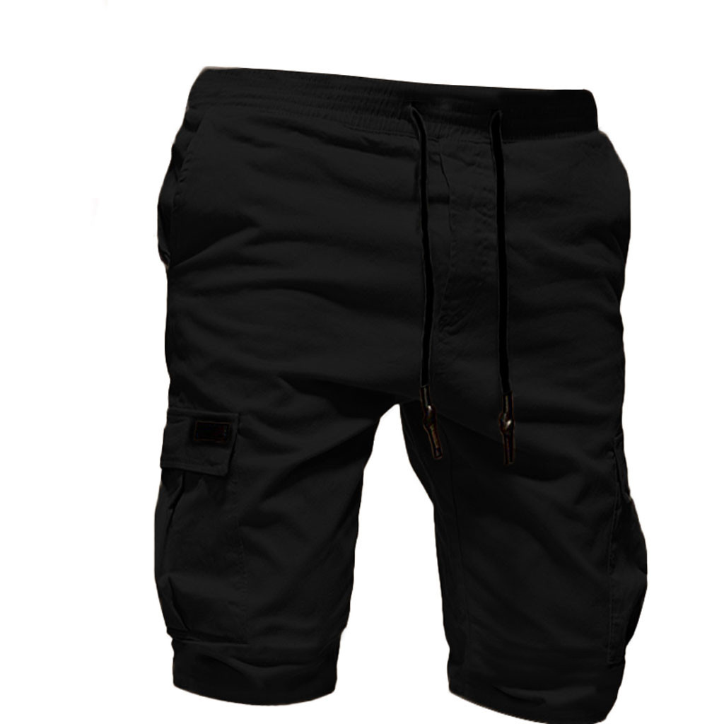 Men's Sport Pure Color Bandage Casual Loose Sweatpants Drawstring Shorts Pant 