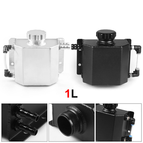 Universal 1L Alloy Aluminium Engine Oil Catch Can Breather Tank Radiator Overflow Tank ► Photo 1/6