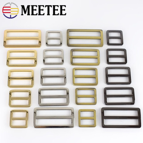 10pcs Webbing Straps Metal Slider Tri Glide Adjuster Buckles Bag Shoes Belt Clasp Hooks DIY Leather Ring Part Accessories F4-4 ► Photo 1/6