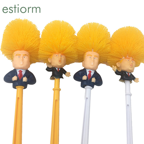 Donald Trump Toilet Brush Cleaner Scrubber Funny Trump Toilet Bowl Brush Bathroom WC Cleaning Brush with holder Set home Gift ► Photo 1/6