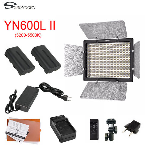 YONGNUO YN600L II YN600L II 600 LED Video Light Panel 3200-5500K + charger+NP-F550 battery+AC Power Adapter ► Photo 1/6