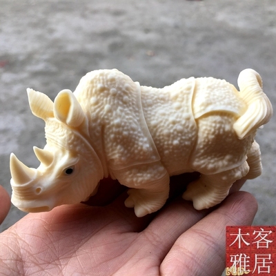 Ivory Fruit Carving Crafts Animal Rhinoceros ► Photo 1/5