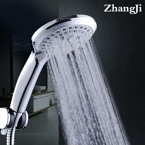 Zhang Ji 5 Modes Silicone Nozzle Shower Head HandHold Rainfall Jet Spray High Pressure Powerful Shower Head Chrome plating ► Photo 1/6