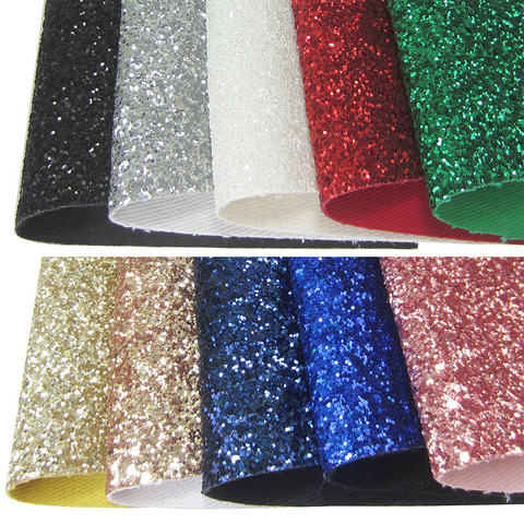 21cmx30cm Red White Black Plain Chunky Glitter Fabric Leather A4 Sheet Faux Synthetic Leather For Bow earring Shoes DIY F0028 ► Photo 1/5