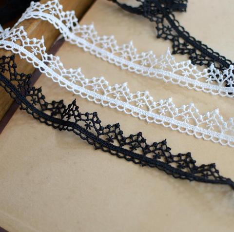 3 Yards/lot 1.5cm Width Water Soluble Pretty Lace Trim DIY Sewing Supplie BlacK Lace Fabric Trims Garment Clothes Accessories ► Photo 1/4