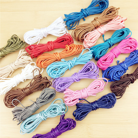 5yards 1.0/1.5/ 2.0mm Colorful Waxed Cotton Cord Waxed Thread Cord String Strap Necklace Rope For Jewelry Making Bracelet DIY ► Photo 1/6