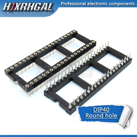 1PCS DIP-40 Round Hole 40 Pins 2.54MM DIP 40PIN DIP40 IC Sockets Adaptor Solder Type IC Connector hjxrhgal ► Photo 1/1