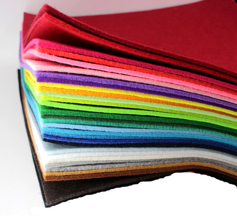 Wholesale 30cm * 30cm thick 3mm22 color non-woven fabrics. Kindergarten handmade non-woven diy colored felt cloth ► Photo 1/4