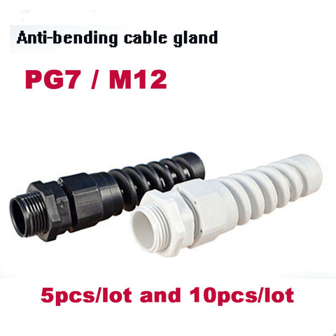 Cable glands PG7 M12 waterproof cable connectors Nylon cable glands thread gland rubber wiring conduit plastic cable sleeve IP68 ► Photo 1/4