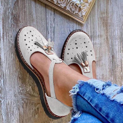 2022 women Tassel Sandals arch support Summer Flat Shoes office  Gladiator hollow out Breathable Shoes bow-knot Casual sneakers ► Photo 1/6