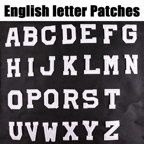 A-Z 3D English Alphabet Black White Letters Patches Iron on for Clothes Applique for Jacket Jeans scrapbooking DIY Patchwork ► Photo 1/6