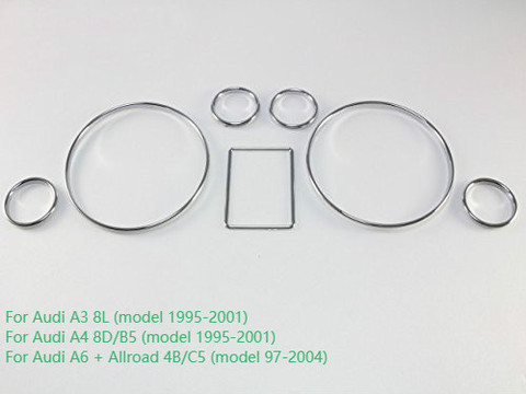 Chrome Speedometer Gauge Dial Ring Instrument Panel Ring fit for Audi A3 8L A4 8D B5 A6 4B C5 ► Photo 1/3
