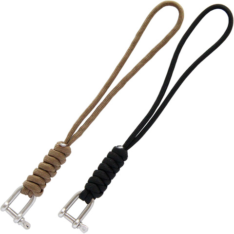 2PCS QingGear Handmade Paracode Braided Tactical Knife Gear Lanyard with Stainless Steel Shackle Keychain Parachute Cord Rope ► Photo 1/6
