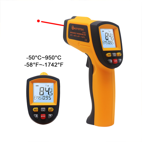 Digital Pyrometer IR Infrared Thermometer GM900 KT400Y  Non-Contact Electronic Temperature Meter Point Gun ► Photo 1/6