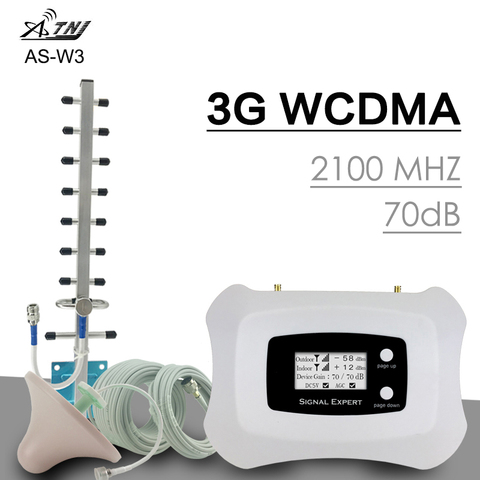 ATNJ 3G Voice & Network WCDMA 2100Mhz Band 1 UMTS 3G Mobile Repeater Full Intelligent Cell Phone Signal Booster Set LCD Display ► Photo 1/6