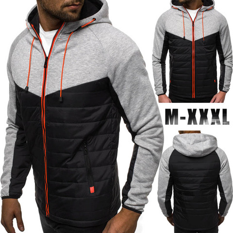 Plus Size 3XL Hoodie Men 2022 New Casual Zipper Hoodies Sweatshirt Men Slim Fit Full Sleeve Patchwork Hooded Cardigan Tracksuit ► Photo 1/6