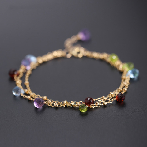 DAIMI Gypsophila colored gemstone bracelet female natural 14K gold Filled niche designer ► Photo 1/5