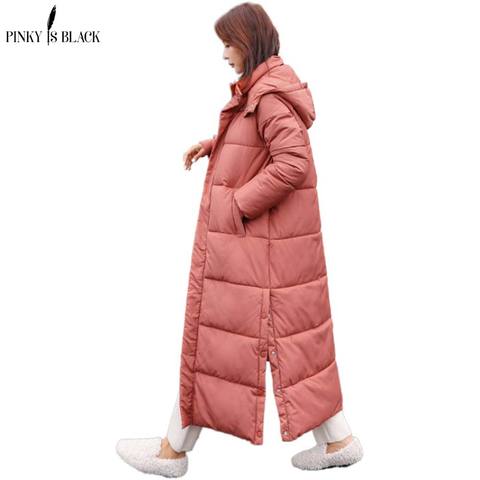 PinkyIsBlack 2022 New Winter Women Jacket X-long Hooded Cotton Padded Female Winter Coat Womens Parka High Quality Warm Outwear ► Photo 1/6