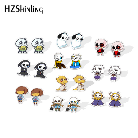 2022 New Sans Undertale Game Acrylic Earring Epoxy Stud Earring Video Game Earrings Jewelry Fans ► Photo 1/5