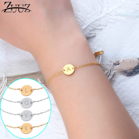 Stainless Steel Letter bracelets&bangles For Women Wholesale bracelet dropshipping Chain Link accessories couple gold ► Photo 1/6