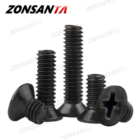 ZONSANTA Flat Screw M1.2 M1.4 M1.6 M2 M2.5 M3 M4 M5 M6 DIY Mini Micro Computer Small Cross Phillips Flat Bolt Notebook Screws ► Photo 1/6