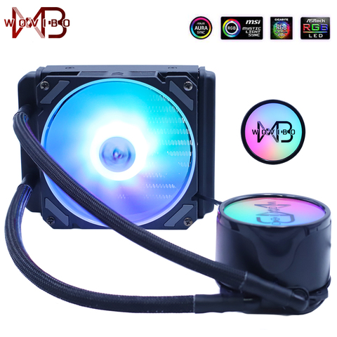 Wovibo CPU Water Cooling Cooler Fan Ventilador RGB ARGB For Intel LGA 1150 1151 1155 1200 1366 2011 AMD AM3 AM4 Liquid Radiator ► Photo 1/6