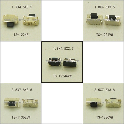 50PCS/5Models Memontary Tact Switch SMD Phone Button Side push Micro Button light touch switch 2X4mm/3X6X3.5mm ► Photo 1/1