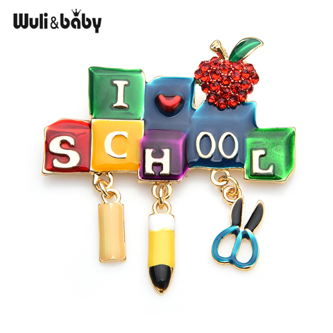 Wuli&baby Enamel School Brooches Stationary Tools Party Casual Brooch Pins Gifts ► Photo 1/3