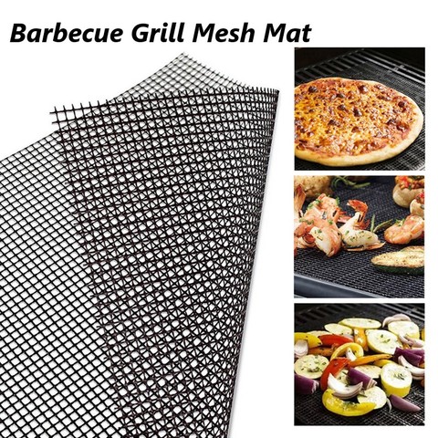 2022 Hot Non-stick Barbecue Mesh Mat Reusable Heat Resistance BBQ Baking Net Pad Kitchen Cooking Smoker BBQ Mat Liner Accessorie ► Photo 1/6