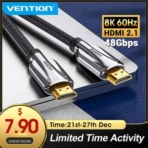 Vention HDMI 2.1 Cable 4K 120Hz 3D Male to Male HDMI Cable for Switch Splitter TV PS3/4  Smart Box Projector HDMI Cable 8k ► Photo 1/6