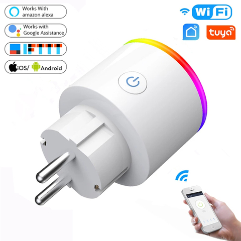 WiFi Smart Plug 16A EU Adaptor LED Wireless Remote Voice Control Power Energy Monitor Outlet Timer Socket for Alexa Google Home ► Photo 1/6