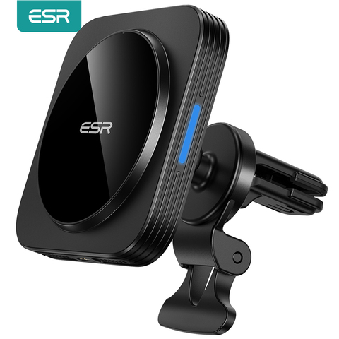 ESR Wireless Car Charger 15W MagSafe HaloLock Magnetic Wireless USB-C Port Car Adapter Mount Supports MagSafe for iPhone 12 Pro ► Photo 1/6