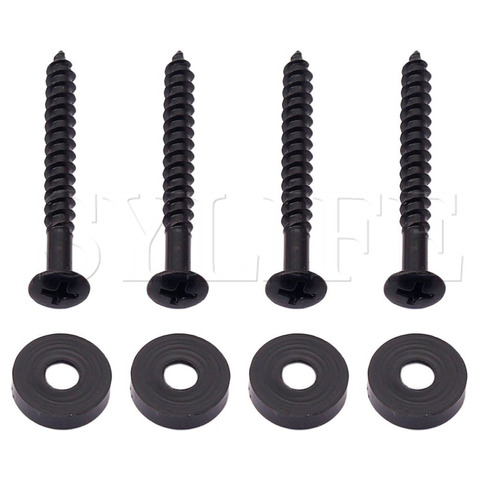 15mm Dia Black Guitar Bass Neck Joint Ferrules/Bushings Complete with Matching Screws Pack of 4 ► Photo 1/3