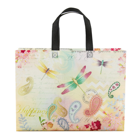 2022Fashion Laser Shopping Bag Foldable Dragonfly Flowers Eco Bag Large Reusable Storage Bag Tote Waterproof Fabric Non-woven ► Photo 1/5