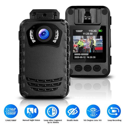 BOBLOV N9 1296P Body Mounted Camera 256GB Recording Wearable Video Recorder for Police Security Guard Night Vision Mini Camera ► Photo 1/6