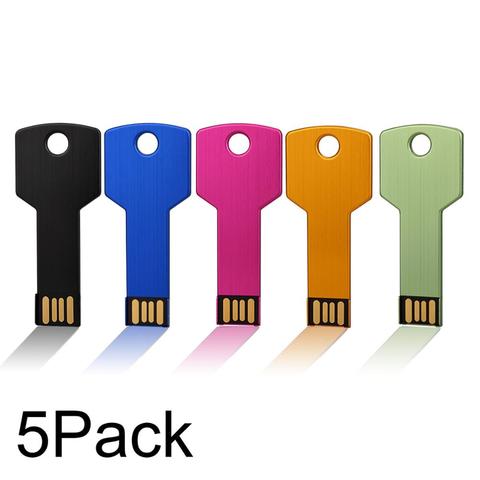 J-boxing 5PCS USB Flash Pendrive Key Shape Thumb Drive 8GB 16GB 32GB USB Memory Sticks Pendrives Storage Colorful 1 GB 2 GB 4 GB ► Photo 1/6