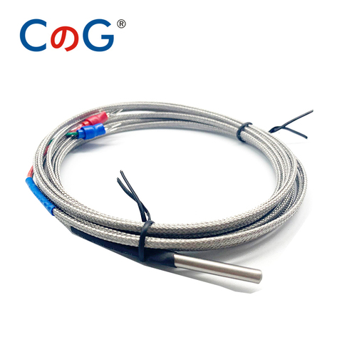 CG 4mm*30mm K J PT100 1m 2m 3m 5m 10m Probe Type Shielded Braide Wire Thermocouple Temperature Sensor For Temperature Controller ► Photo 1/5