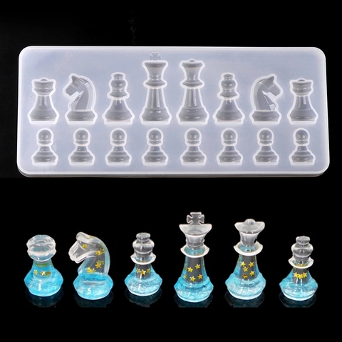 Hot sale resin chess modeling silicone mold uv resin DIY clay epoxy resin jewelry pendant mold decoration ► Photo 1/6