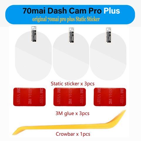 For original 70mai Dash Cam Pro plus Dash Cam Smart 3M Film and Static Stickers,  for 70mai Pro plus Car DVR 3M film holder 3pcs ► Photo 1/6