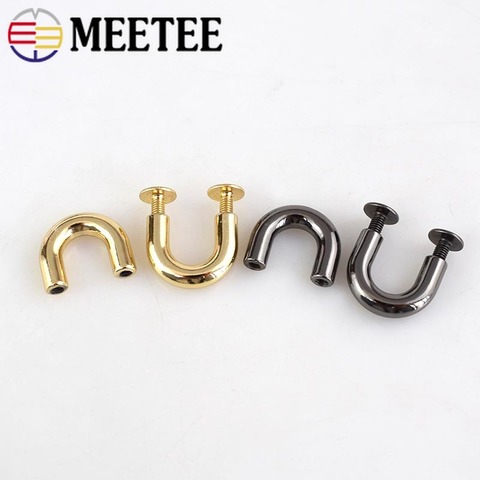10/20pcs Metal Buckles Fashion U Rings Bag Arch Bridge With Screw Connector Hanger For Bags Belts Strap DIY Leather Crafts KY552 ► Photo 1/6