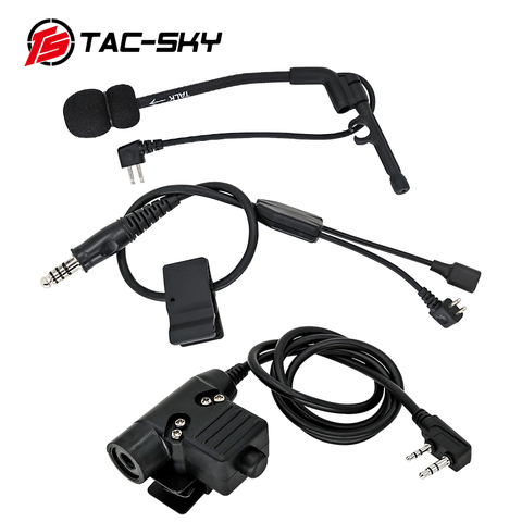 TAC-SKY Y Cable With Comtac Microphone And U94 Ptt For Tactical Noise-Cancelling Earphone IPSC Version Comtac ii iii Earphone ► Photo 1/6