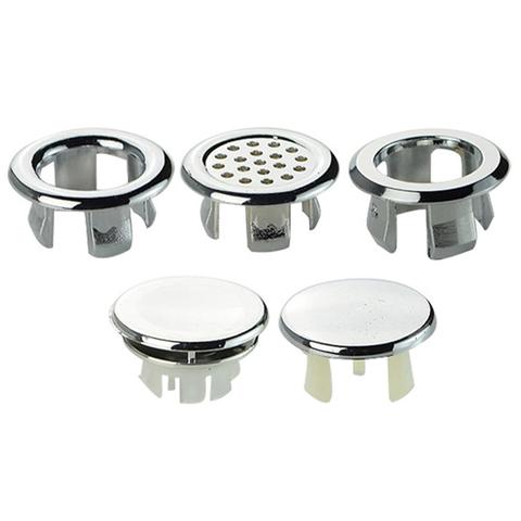High Quality 1 Pc Sink Round Ring Overflow Spare Cover Tidy Chrome Trim Bathroom Ceramic Basin Overflow Ring сифон ► Photo 1/6