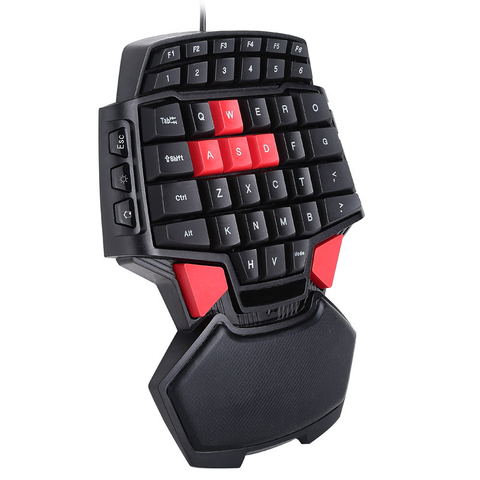 wired Gaming keyboard double space left and right hand USB single hand keyboard For Windows XP/vista/7/8/10 Mac OS X keyboard ► Photo 1/6