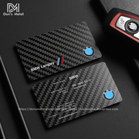 Carbon fiber business card customization carbon fiber business card label design UV color printing production ► Photo 1/6