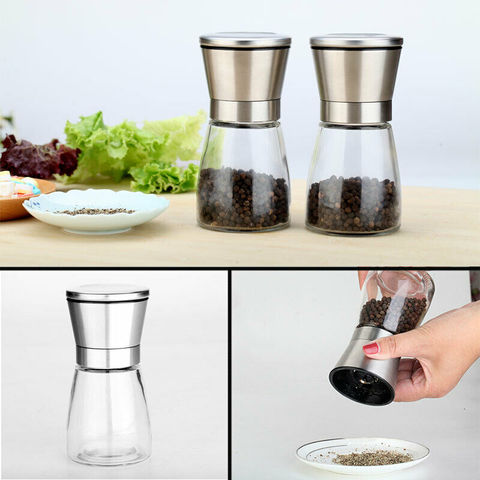 Hot Sales Fashion Design Stainless Steel Manual Salt & Pepper Mill Herb Spice Grinder Hand Shaker Set ► Photo 1/6