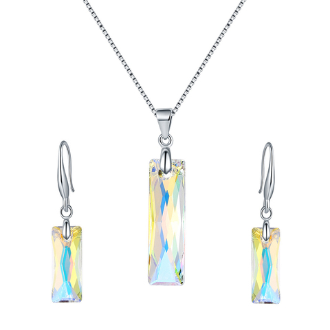 BAFFIN Queen Baguette Pendant Jewelry Sets Crystals From Swarovski Necklace Dangle Earrings For Women Wedding Statement Jewelry ► Photo 1/3