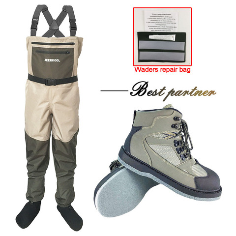 Fly Fishing Waders Waterproof Wading Pants and Boots Hunting and Fishing Clothes and Anti-skid Felt Sole Shoes Outdoor Overalls ► Photo 1/6