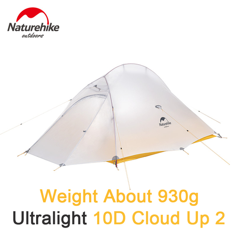 Naturehike Upgrade 10D Cloud Up 2 Camping Tent 2 Person Ultralight Nylon Waterproof Outdoor Hiking Tent With Mat Portable Travel ► Photo 1/6