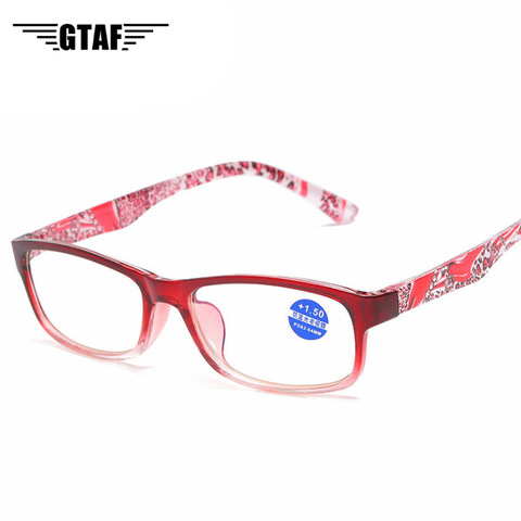 Fashion Transparent Reading Glasses Men and Women Universal Flower Printed Spectacles Anti Blue-ray Reading Glasses +1.0 To 4.0 ► Photo 1/6
