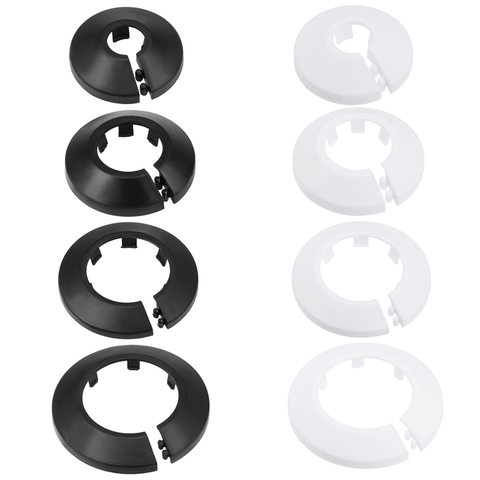 uxcell 4Pcs Pipe Collar 13/17/21/25/33/35/41.5/44/50/64/75/90mm PP Radiator Escutcheon Pipe Cover Decoration White/Black ► Photo 1/1